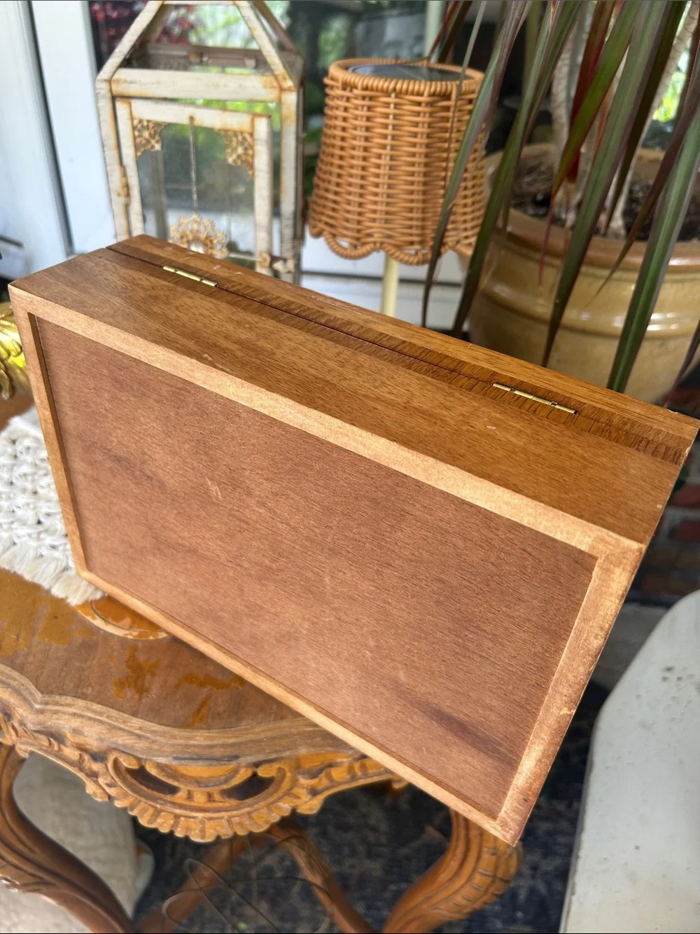 Vintage rectangular wooden